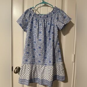 Vineyard Vines women’s off the shoulder dress blue and white